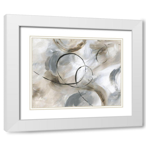 Allegro White Modern Wood Framed Art Print with Double Matting by Nan