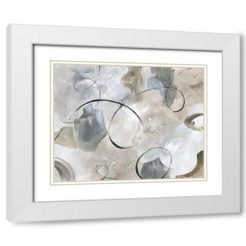 Crescendo White Modern Wood Framed Art Print with Double Matting by Nan