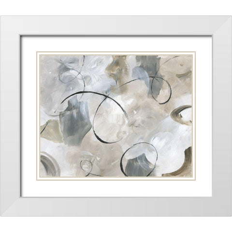 Crescendo White Modern Wood Framed Art Print with Double Matting by Nan