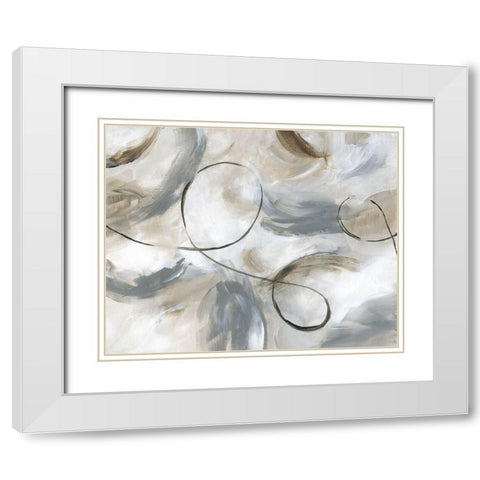 Staccato White Modern Wood Framed Art Print with Double Matting by Nan