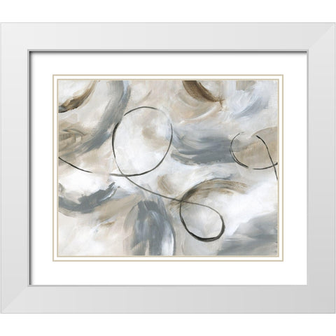 Staccato White Modern Wood Framed Art Print with Double Matting by Nan