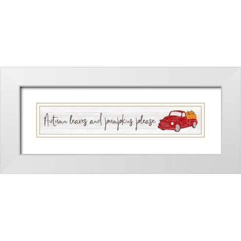 Pumpkins Please White Modern Wood Framed Art Print with Double Matting by CAD Designs