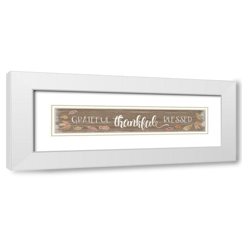 Grateful White Modern Wood Framed Art Print with Double Matting by CAD Designs