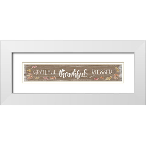 Grateful White Modern Wood Framed Art Print with Double Matting by CAD Designs