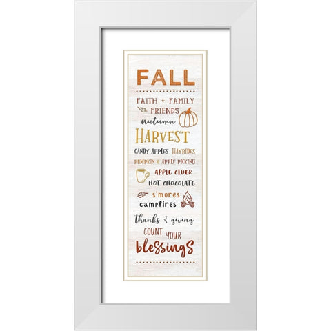 Fall White Modern Wood Framed Art Print with Double Matting by CAD Designs