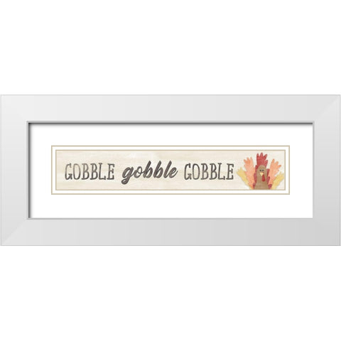 Gobble White Modern Wood Framed Art Print with Double Matting by CAD Designs