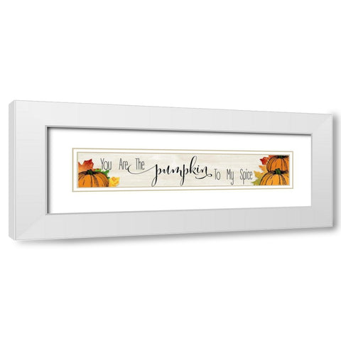 Pumpkin to my Spice White Modern Wood Framed Art Print with Double Matting by CAD Designs