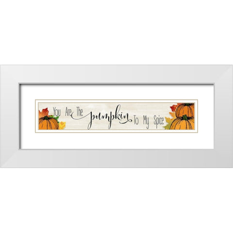 Pumpkin to my Spice White Modern Wood Framed Art Print with Double Matting by CAD Designs