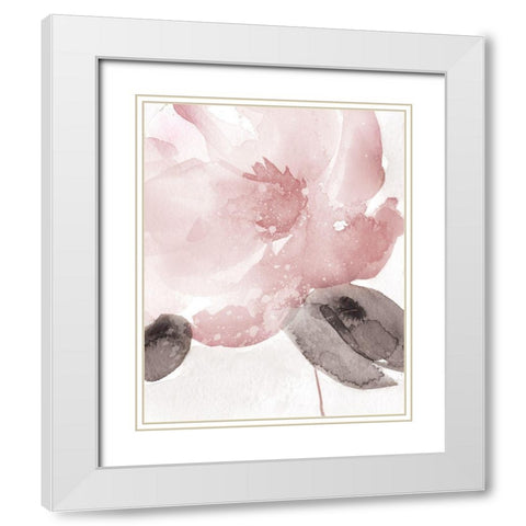 Blush Bloom I White Modern Wood Framed Art Print with Double Matting by Robinson, Carol