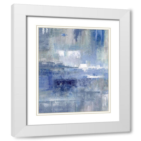 Bay View Indigo White Modern Wood Framed Art Print with Double Matting by Nan