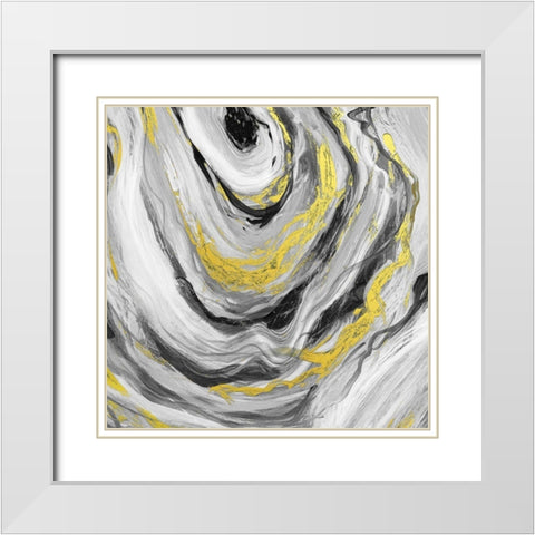 Bold Agate I White Modern Wood Framed Art Print with Double Matting by Robinson, Carol