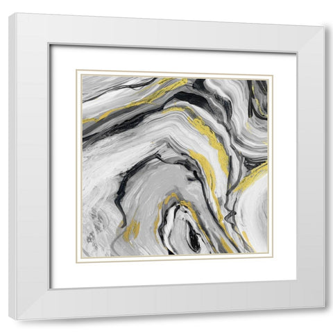Bold Agate II White Modern Wood Framed Art Print with Double Matting by Robinson, Carol