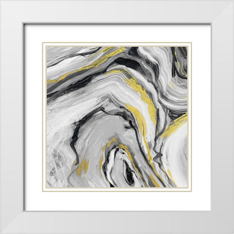 Bold Agate II White Modern Wood Framed Art Print with Double Matting by Robinson, Carol