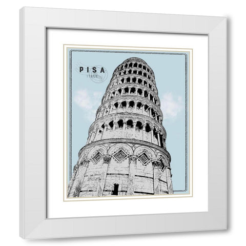 Mid Modern Pisa White Modern Wood Framed Art Print with Double Matting by Carpentieri, Natalie