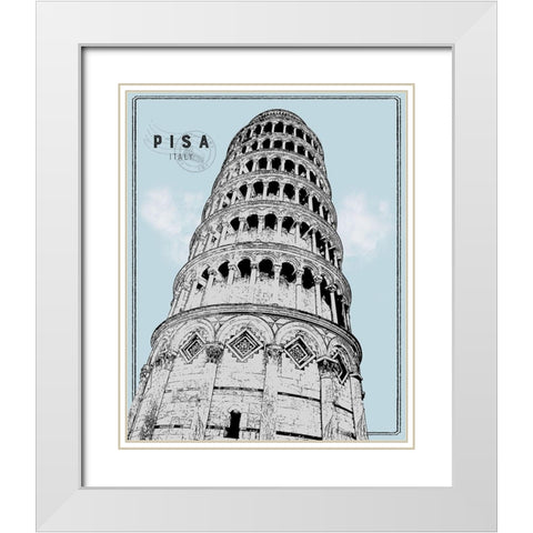 Mid Modern Pisa White Modern Wood Framed Art Print with Double Matting by Carpentieri, Natalie
