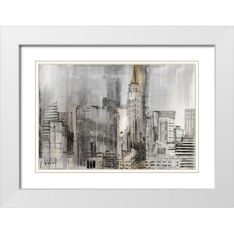Empire Twilight Detail White Modern Wood Framed Art Print with Double Matting by Jill, Susan
