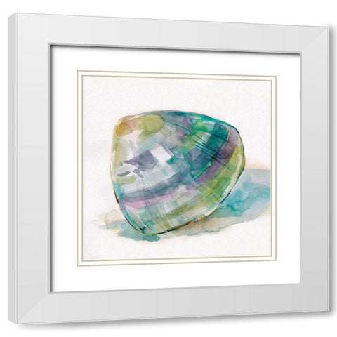 Malecon Shell II White Modern Wood Framed Art Print with Double Matting by Robinson, Carol