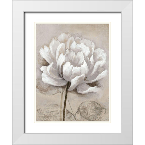 Soft White I White Modern Wood Framed Art Print with Double Matting by Nan