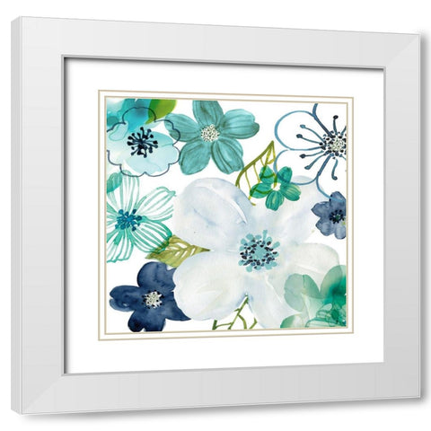 Layers of Summer II White Modern Wood Framed Art Print with Double Matting by Robinson, Carol