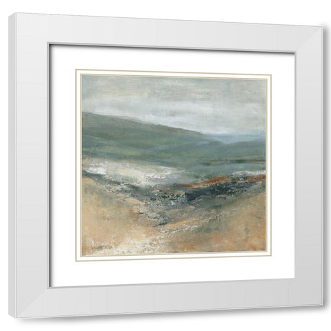 Rolling Seaside II White Modern Wood Framed Art Print with Double Matting by Robinson, Carol