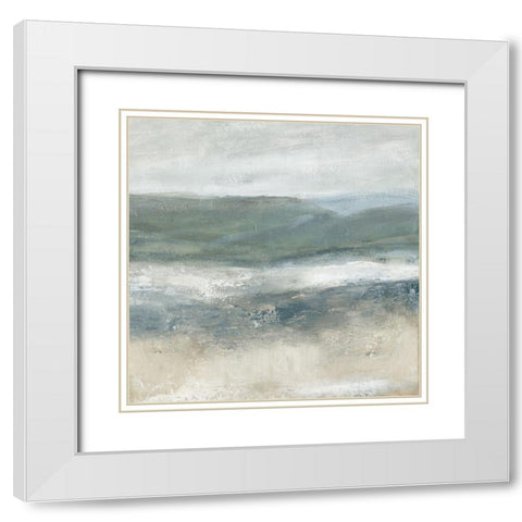 Rolling Oceanside II White Modern Wood Framed Art Print with Double Matting by Robinson, Carol