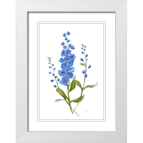 Petite Botanical I White Modern Wood Framed Art Print with Double Matting by Nan