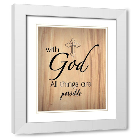 All Things Possible White Modern Wood Framed Art Print with Double Matting by CAD Designs