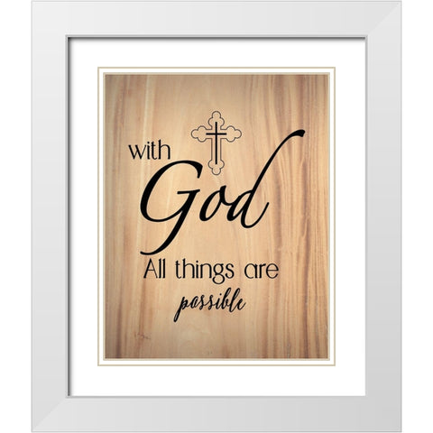 All Things Possible White Modern Wood Framed Art Print with Double Matting by CAD Designs