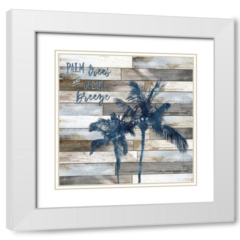 Palm Trees and Ocean Breeze White Modern Wood Framed Art Print with Double Matting by Carpentieri, Natalie