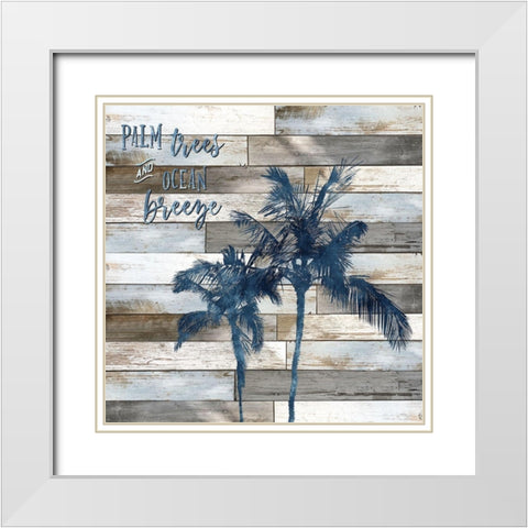 Palm Trees and Ocean Breeze White Modern Wood Framed Art Print with Double Matting by Carpentieri, Natalie