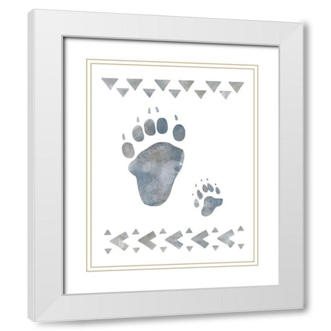 Little Man Cave Paws White Modern Wood Framed Art Print with Double Matting by Robinson, Carol