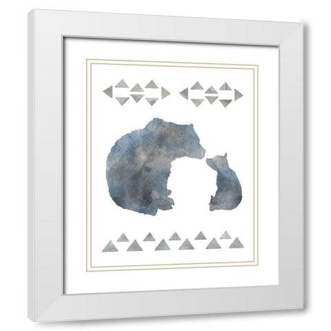 Little Man Cave Bears White Modern Wood Framed Art Print with Double Matting by Robinson, Carol
