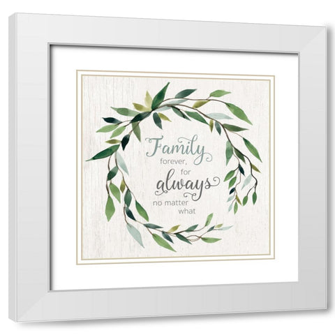 Family Forever White Modern Wood Framed Art Print with Double Matting by Robinson, Carol