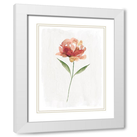 Happy Bloom II White Modern Wood Framed Art Print with Double Matting by Robinson, Carol