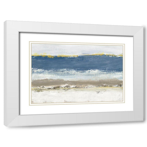 Blue Skies White Modern Wood Framed Art Print with Double Matting by Tava Studios