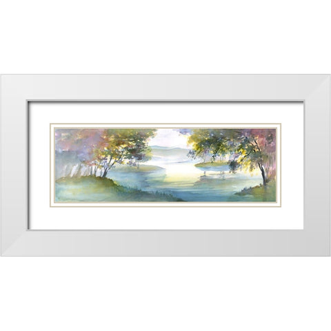 Meandering Lake I White Modern Wood Framed Art Print with Double Matting by Troise Heidel, Theresa