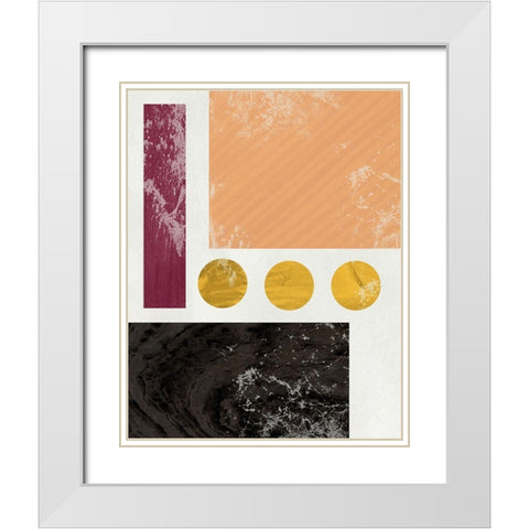 Essie Abstract II White Modern Wood Framed Art Print with Double Matting by Santiago, Daniela
