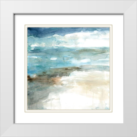 Shimmering Sea and Shore  White Modern Wood Framed Art Print with Double Matting by Robinson, Carol