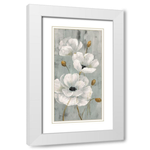 Pearl Garden I White Modern Wood Framed Art Print with Double Matting by Nan