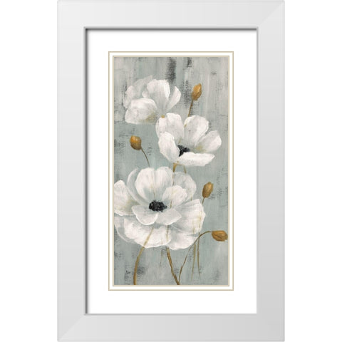 Pearl Garden I White Modern Wood Framed Art Print with Double Matting by Nan