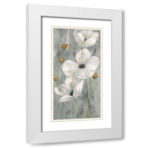 Pearl Garden II White Modern Wood Framed Art Print with Double Matting by Nan