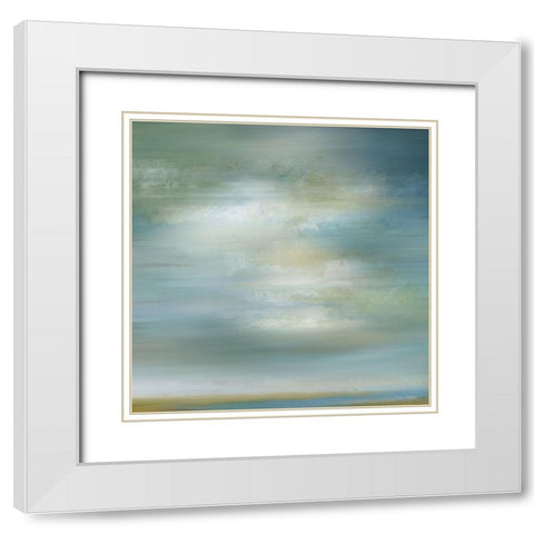Misty Clouds White Modern Wood Framed Art Print with Double Matting by Nan