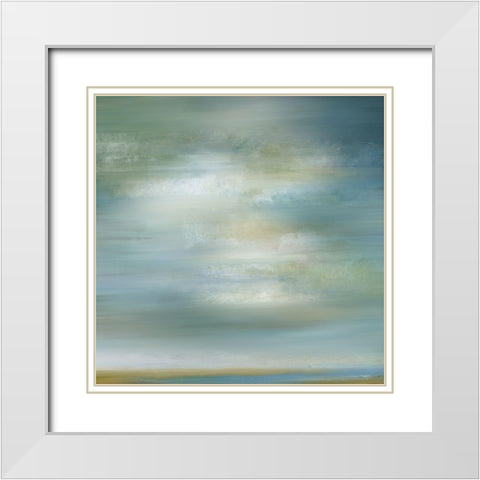 Misty Clouds White Modern Wood Framed Art Print with Double Matting by Nan