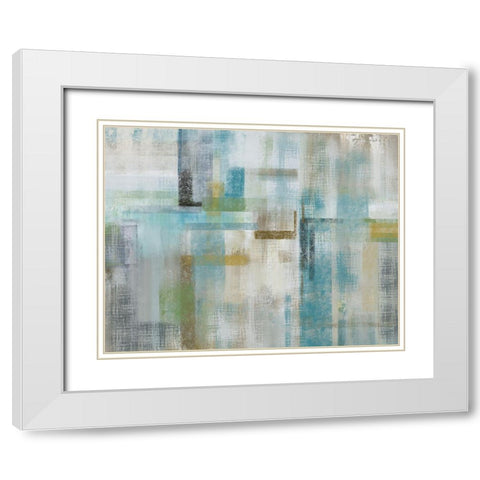 Bits and Pieces White Modern Wood Framed Art Print with Double Matting by Nan