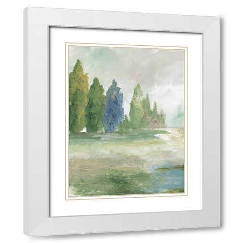 Jeweled Valley I White Modern Wood Framed Art Print with Double Matting by Nan