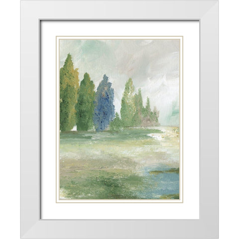 Jeweled Valley I White Modern Wood Framed Art Print with Double Matting by Nan