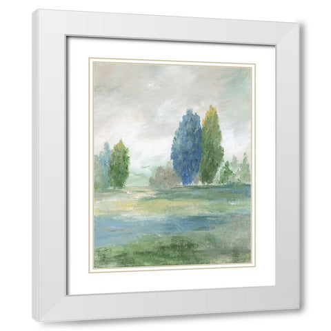 Jeweled Valley II White Modern Wood Framed Art Print with Double Matting by Nan
