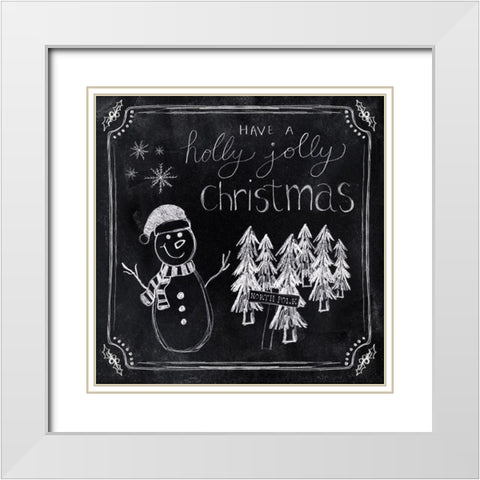 Holly Jolly White Modern Wood Framed Art Print with Double Matting by Carpentieri, Natalie