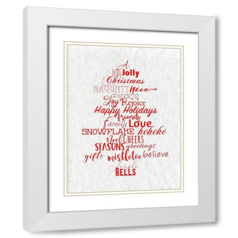Christmas Type Trees White Modern Wood Framed Art Print with Double Matting by Santiago, Daniela