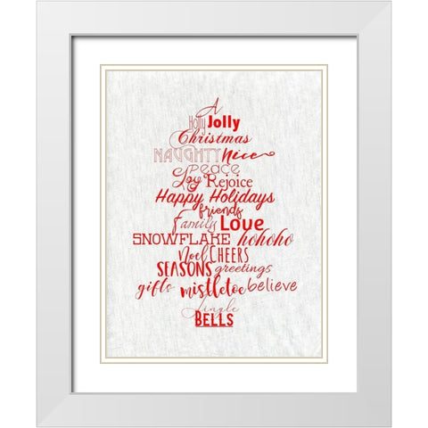 Christmas Type Trees White Modern Wood Framed Art Print with Double Matting by Santiago, Daniela